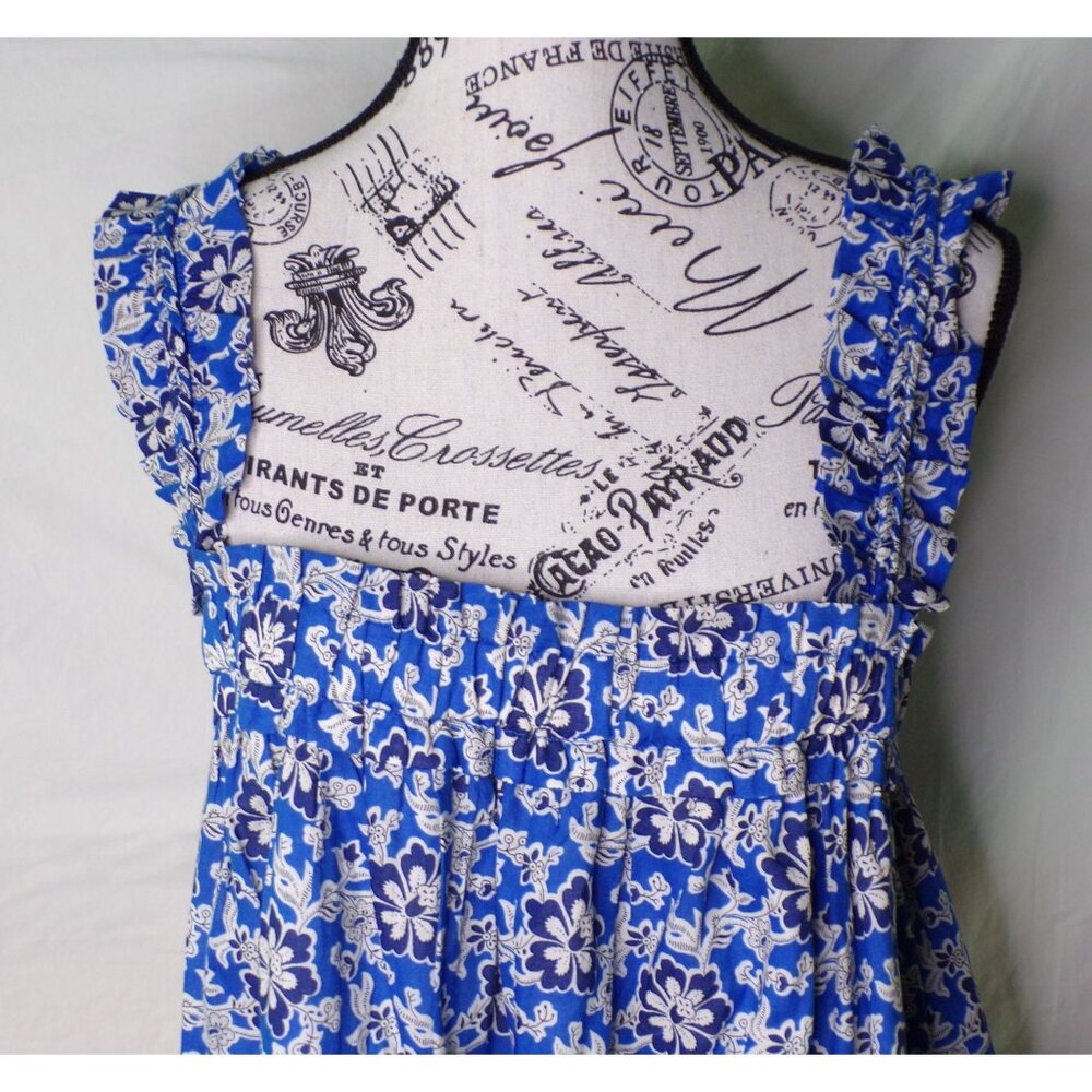 🆕J CREW Cotton Floral Shift Midi Dress Medium Blue - Picture 6 of 10
